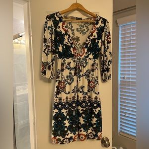 Knee length fall print dress